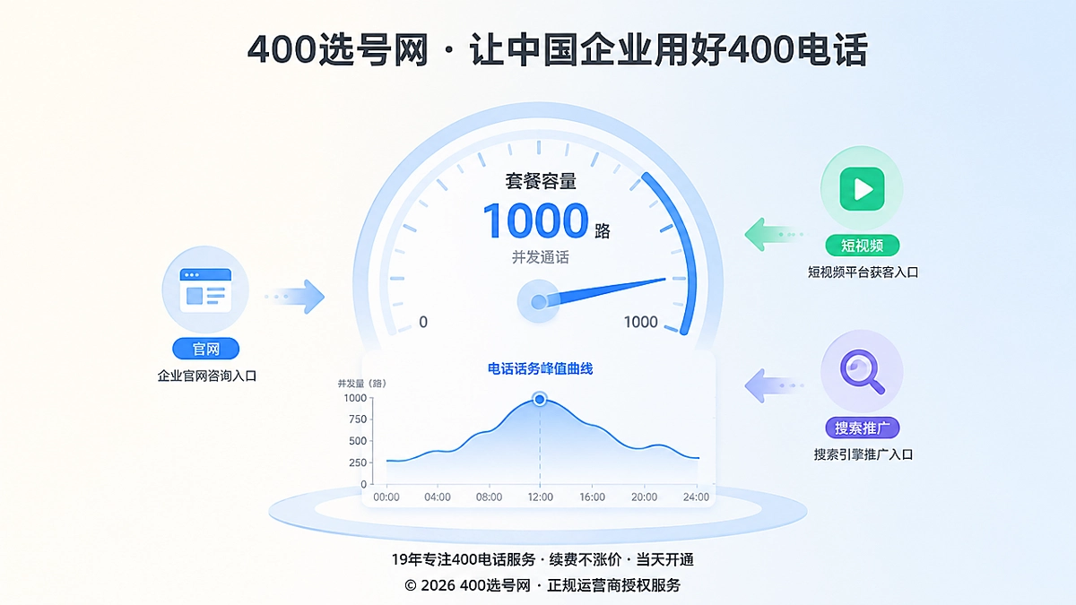 400电话套餐峰值承载与获客入口示意图