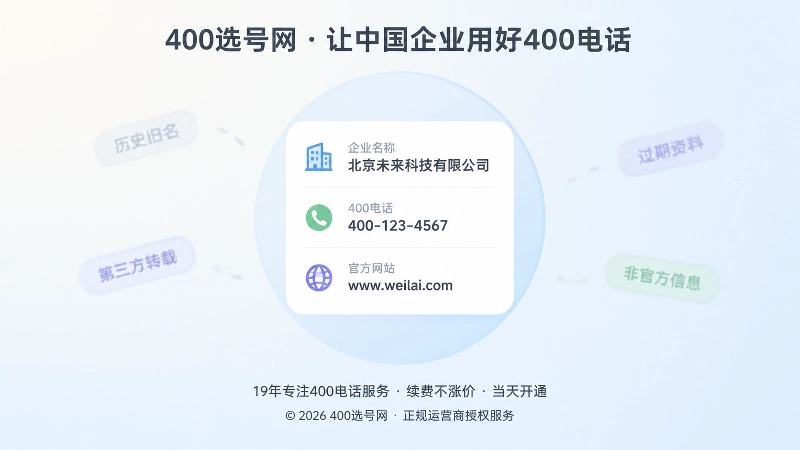 聚焦企业官方号码档案，隔离历史旧名与第三方转载信息
